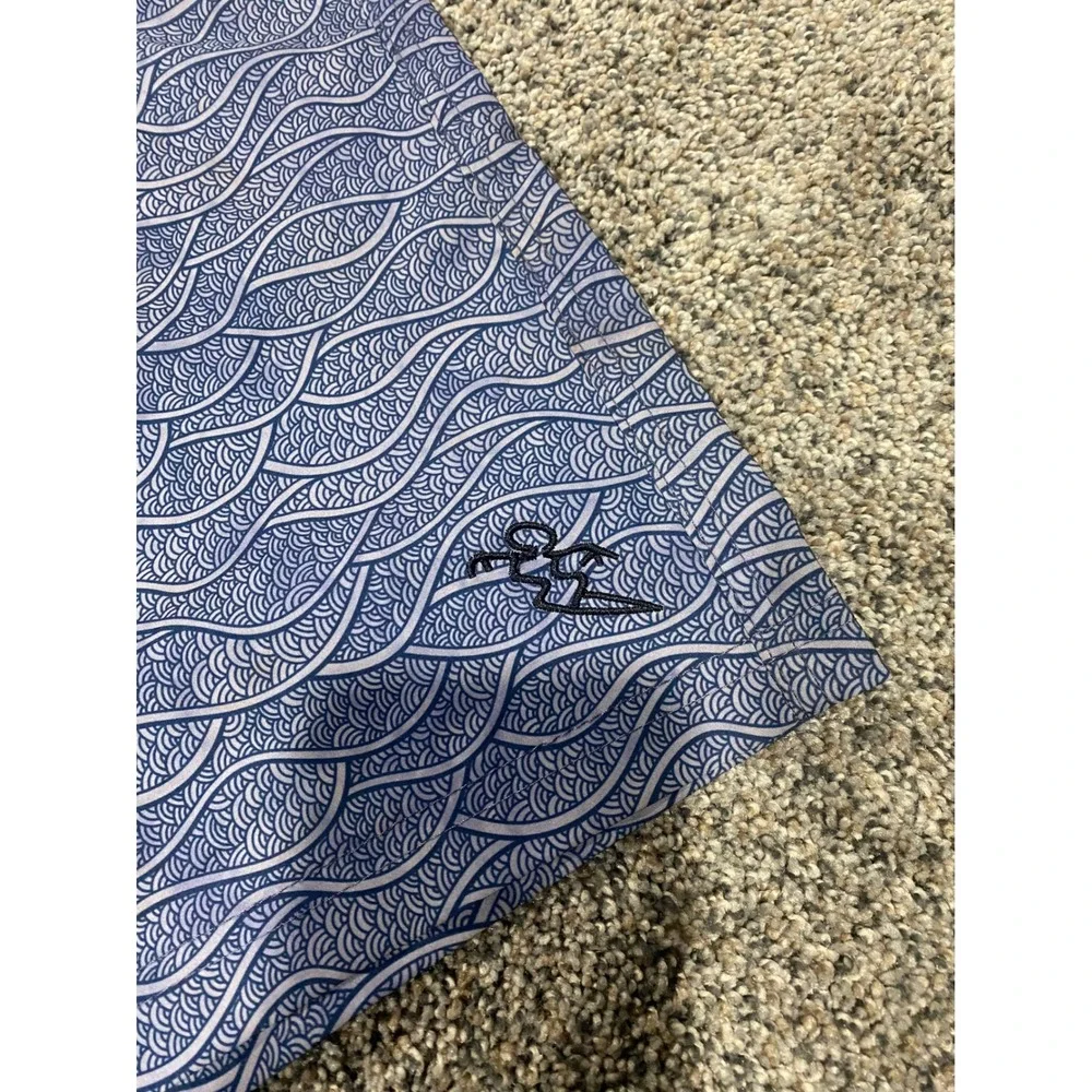 DaHui Hybrid Collection Mens Board Shorts Blue Wave Pattern Size 32 Swim Trunks